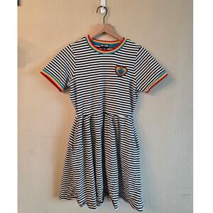 Hot Topic Striped Rainbow Ringer Dress Skater SZ XS